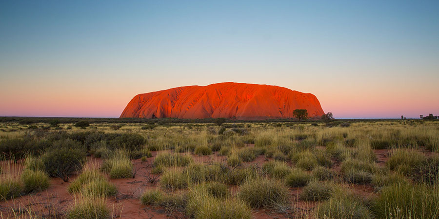 Soaking up sunset views of Uluru