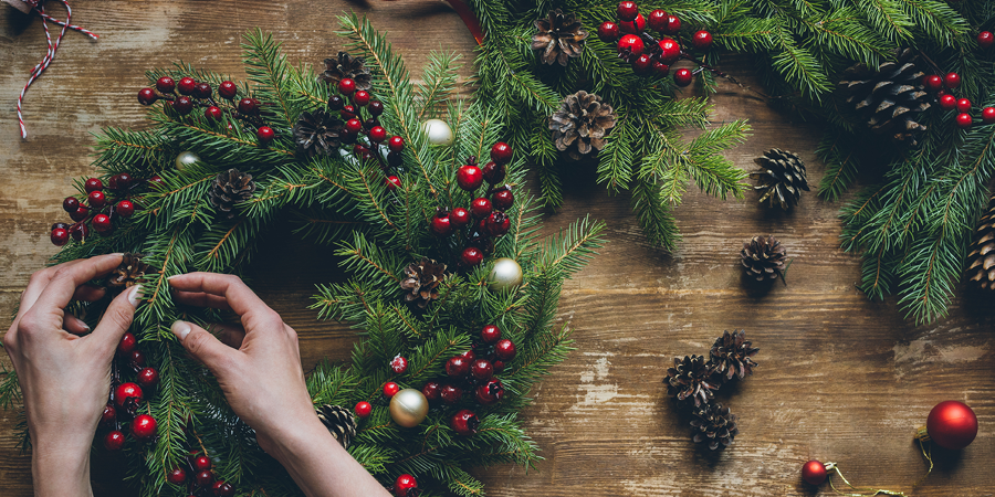 Feeling the Christmas spirit with a festive wreath-making workshop