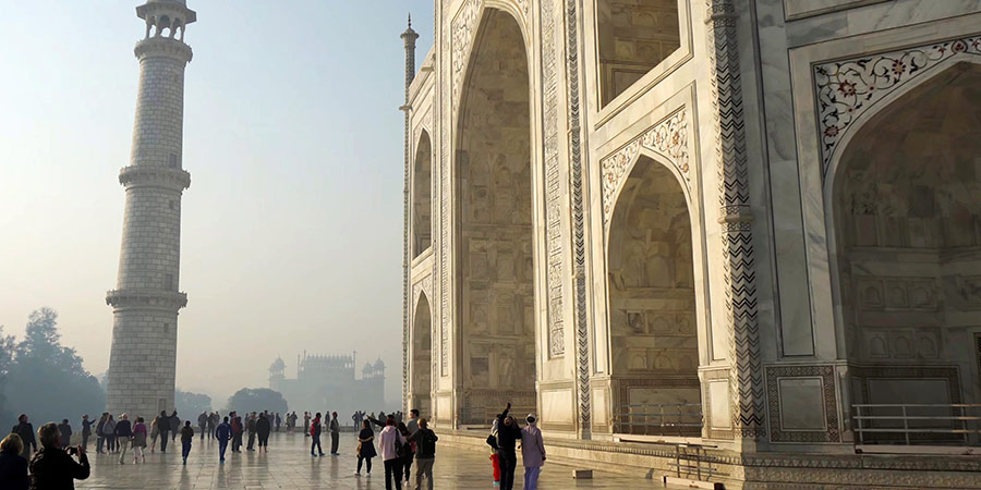 Marveling at the Taj Mahal