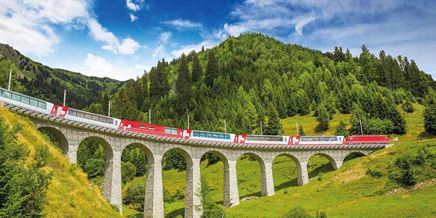 Passing amazing landscapes on the Glacier Express