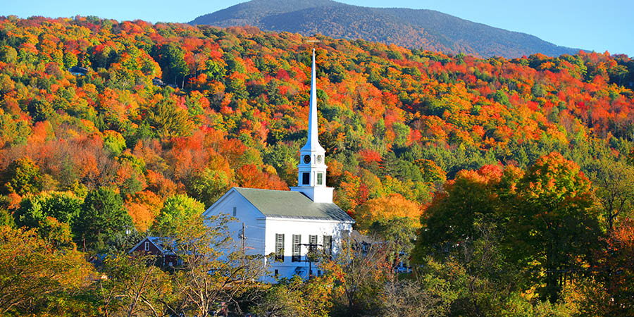 Iconic church in Stowe Vermont