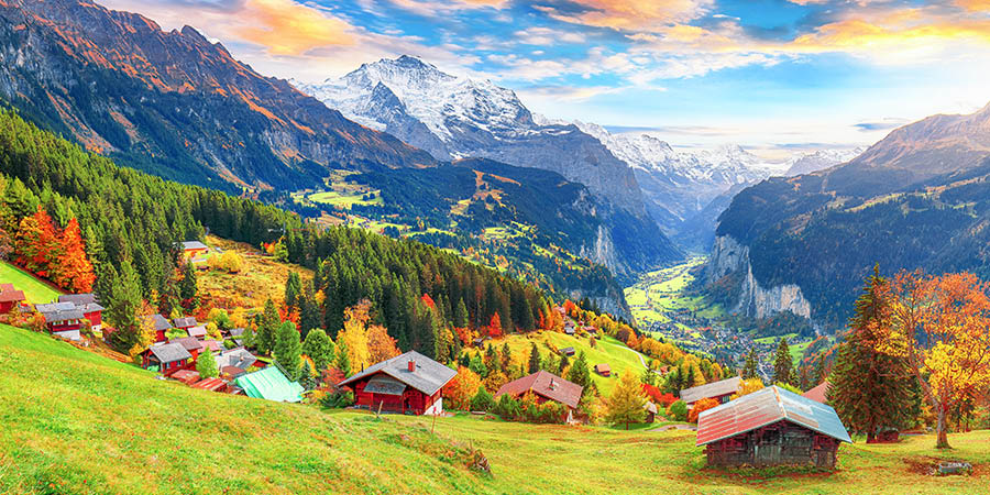 Alpine Wengen Village And Lauterbrunnen Valley