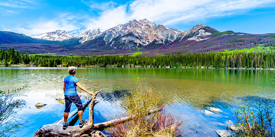Pyramid Lake in Jasper National Park in Alberta