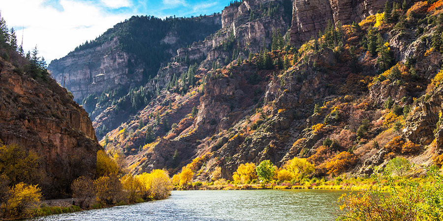 Spend the night in the mountain resort of Glenwood Springs