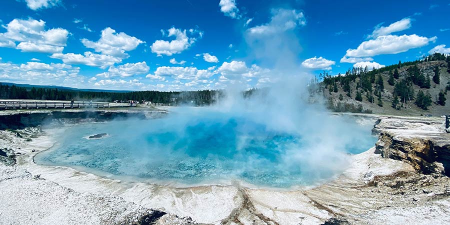 Driving through the heart of Yellowstone National Park