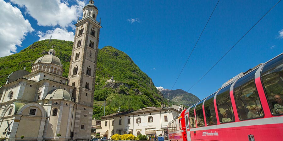 Following the UNESCO-listed Bernina Express route to Italy